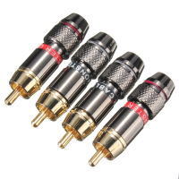 2 Pairs Gold Plating Rca Terminals Connector Rca Male Plug For Speaker Cable Amplifier