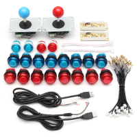 2 Player Arcade Game Controller Joysticks Clear Buttons Diy Kit For Mame