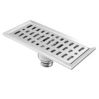 200X100mm Stainless Steel Rectangle Shower Floor Drain Removable Strainer Linear Quick Drain Grate