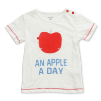 2015 New Little Maven Baby Girl Children Apple White Cotton Short Sleeve T Shirt Top