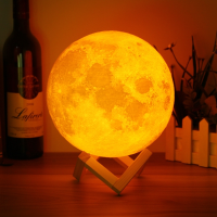 20Cm 3D Magical Two Tone Moon Table Lamp USB Charging Luna LED Night Light Touch Sensor Gift