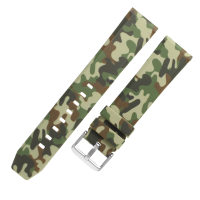 20Mm/22mm Replacement Fashion Military Army Camo Watch Band Sports Silicone Rubber Strap