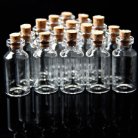 20Pcs 18x40mm Mini Clear Wishing Message Glass Bottles Vials With Cork