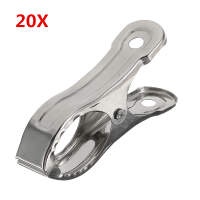 20Pcs 5.5Cm Stainless Steel Clothes Clips Medium Size Pegs Hanger For Towels Socks Underwears