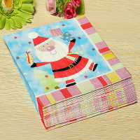 20Pcs Christmas Santa Claus Paper Napkins Serviette Craft Party Decor