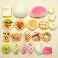 20Pcs Random Squishy Soft Panda/bread/cake/buns Phone Straps