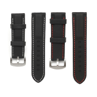 22/24Mm Width Silicone Watch Band Wrist Rubber Mens Strap