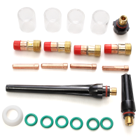 22 Pcs Welding Torch Stubby Gas Lens Glass Cup Kit For Tig Wp 17/18/26 Series