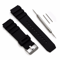 22Mm Black Rubber Replacement Band Strap With Batch