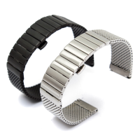 22Mm Double Butterfly Buckle Fold Stainless Steel Watch Band