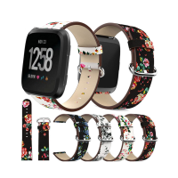 22Mm Peony Leather Watchband Replacement For Fitbit Versa