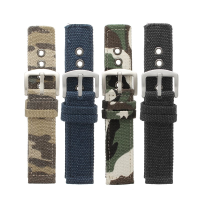 22Mm Sport Canvas Military Camouflage Watch Strap Band
