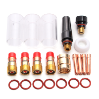 22Pcs Tig Welding Stubby Gas Lens Kit For Wp 17/18/26 Series Torches 2.4Mm 3/32