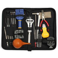 22Pcs Watch Repair Tool Kit Case Opener Link Spring Bar Remover Carrying Box