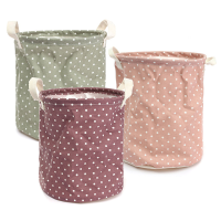 23*26Cm Cotton Linen Storage Clothes Basket Laundry Hamper Daily Stuff Bag
