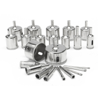 23Pcs 3 50mm Diamond Drill Bit Set Hole Glass Marble Granite Saw Cutter Tool