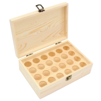 24 Grids Wooden Bottles Box Container Organizer Storage For Essential Oil 10ml