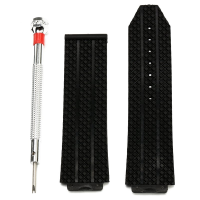 24Mm Replacement Black Silicone Rubber Watch Band Strap