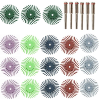 24Pcs 80 1000 Grit Radial Bristle Disc Brush Polishing Burr With 3mm Mandrels