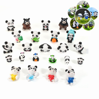 24Pcs Panda Doll Miniature Diy Micro Landscape Plant House Decor Accessories Toy