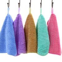 25*25Cm Hanging Hand Towels Coral Velvet Absorbent Lint Free Cloth Baby Child Wipe Water Towels