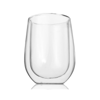 250Ml Clear Double Layer Wall Glass Coffee Tea Cup Water Drinking Cup