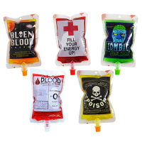 250Ml Pvc Reusable Blood Energy Drink Bag Halloween Pouch Props Vampire Cosplay Festive Party Supplies