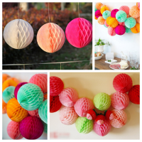 25Cm 10'' Tissue Paper Pom Poms Honeycomb Ball Lantern Wedding Party Home Table Decor