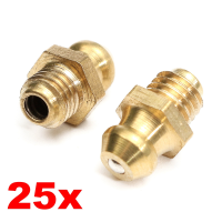 25Pcs 1/4 28 Sae Lt Steel Zinc Taper Thread Straight Grease Zerk Nipple Fitting