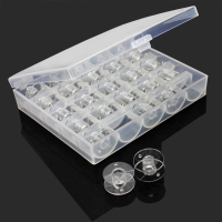 25Pcs/set Empty Bobbins Sewing Machine Spools Clear Plastic Case Storage Box For Sewing Machine