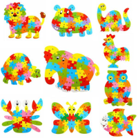 26Pcs Children Wooden Cute Animal Puzzle Jigsaw Alphabet Kids 3d Early Diy Letter Educational Leaf Ring Toys