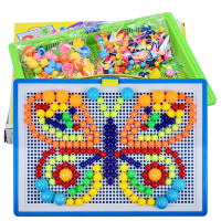 296Pcs Portable Mosaic Nail Puzzle Peg Board For Kids Children Educational Toys Gift