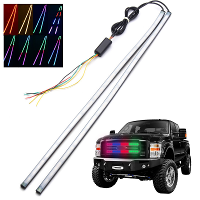 2In1 60cm 5050 36led 12v Rgb Flexible Car Truck Grille Strip Light Atmosphere Lamp