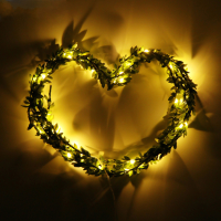 2M 20leds Wam White Leaf Garland Copper Fairy String Holiday Light For Christmas Party Decor Dc3v