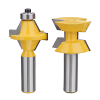 2Pcs 1/2 Inch Shank Tongue and Groove Edge Banding Router Bit Set For Woodworking Cutter