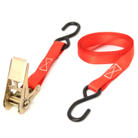 2Pcs 1 Inch 10ft Ratchet Tie Down With S Hook Cargo Hauling Truck Strap Tensioner