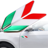 2Pcs 3d Itllian Italy Flag Sticker Badge Emblems Decal Decor For Car Truck Laptop