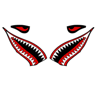 2Pcs 40x15cm Shark Mouth Teeth Die Cut Waterproof Car Decal Sticker