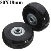 2Pcs 50mm Black Luggage Suitcase Replacement Rubber Wheel Roller Suitcase Repair Parts