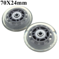 2Pcs 70mm Clear Luggage Suitcase Replacement Rubber Wheel Roller Suitcase Repair Parts