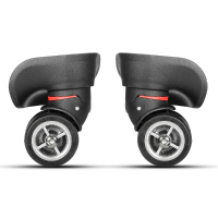 2Pcs Black Luggage Suitcase Universal Wheels Replacement With Screws