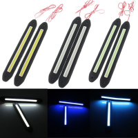 2Pcs Car 12 24v Soft Silicone Cob Led Lights Driving Running Daytime Lamp
