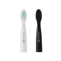 2Pcs Digoo DG LS11 Folding Travel Sonic Electric Toothbrush Heads Black & White