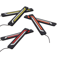 2Pcs Flexible 2 Colors Car Auto Cob Silica Gel Led Strip Daytime Running Driving Light Drl 560lm