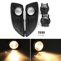 2Pcs Front Fog Lights Lamp & 2pcs Cover Grille For Ford Fiesta 2013 2016