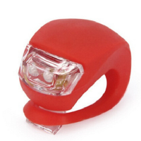 2Pcs Red Bicycle Bike Light Waterproof Silicone Led Flashight