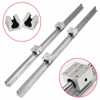 2Pcs Sbr16 750mm Linear Rail Shaft Rod With 4pcs Sbr16uu Bearing Block
