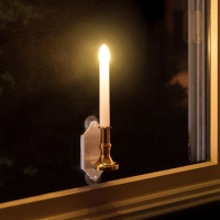 2Pcs Solar Powered Led Candle Light With Sticker Indoor Home Window Decoration