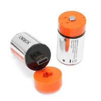 2Pcs Sorbo 1.5V 4500mah Usb Rechargeable Quick Charging Type D Lipo Battery
