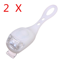 2Pcs White Bicycle Bike Light Waterproof Silicone Led Flashlight